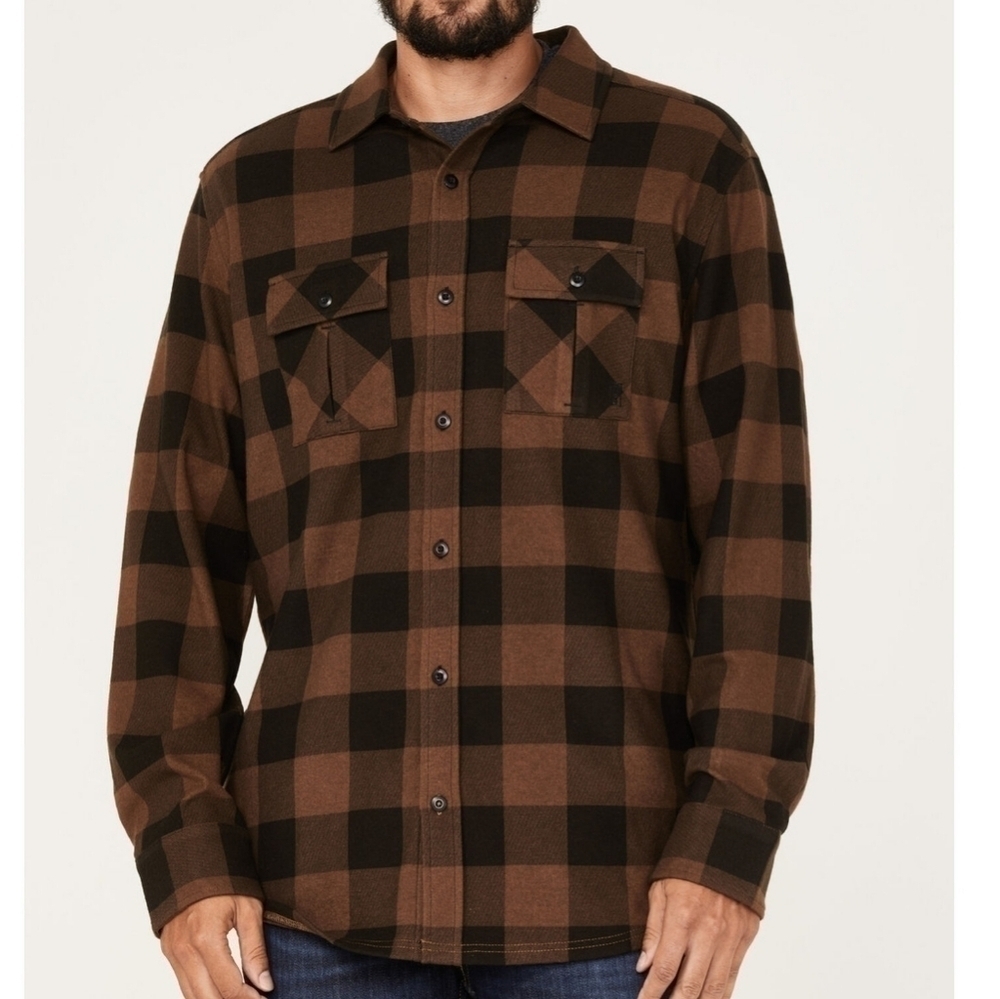 Brothers and Sons Men's Jacquard Plaid Button Down Western Shirt